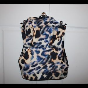 Cameo leopard print Strapless corset top
